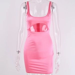 Satin Mini pink dress Kim K.